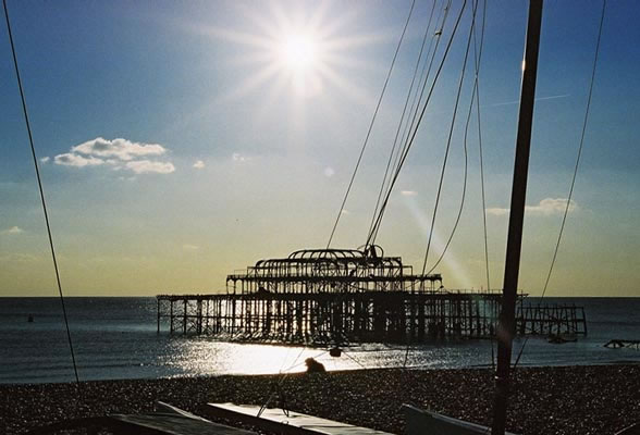 The West Pier in ruins